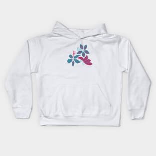 Bouquet of Pink and blue flowers with dots Kids Hoodie